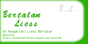 bertalan liess business card